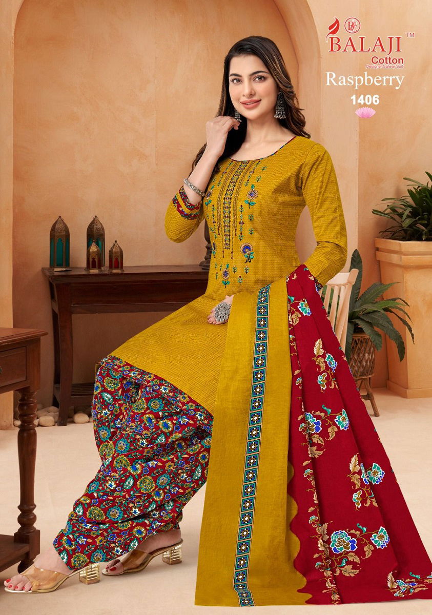 Balaji Rasberry Vol 14 Embroidery Cotton Dress Material Catalog
